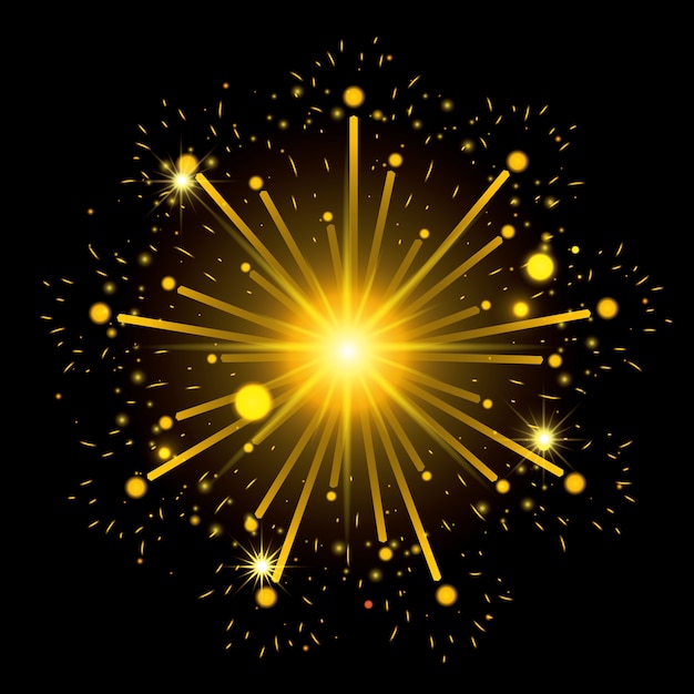 Fireworks bursting black background