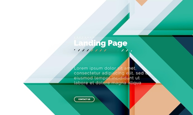 Firkantet, geometrisk og abstrakt baggrund til landingsside – webskabelon