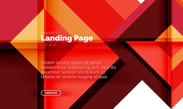 Firkantet, geometrisk og abstrakt baggrund til landingsside – webskabelon
