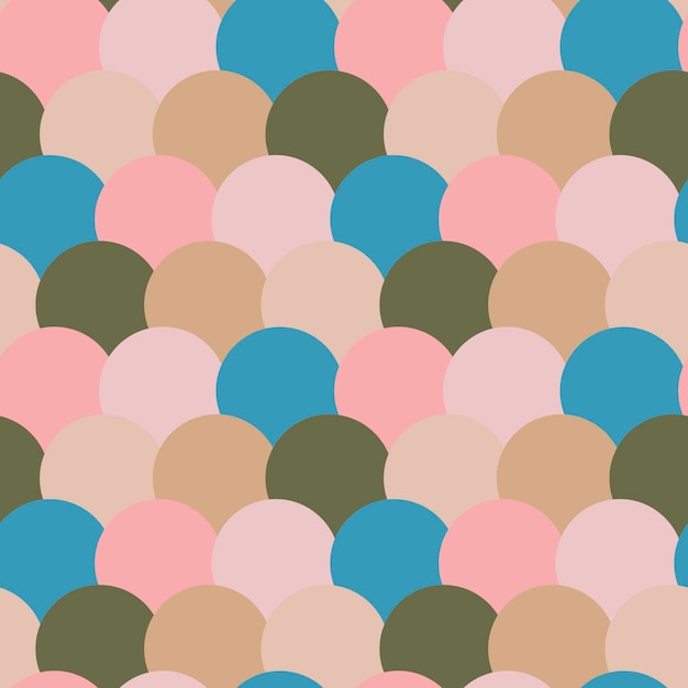 Fish scale seamless pattern. Asian traditional ornament with repeated scallops.  Grid fan motif.