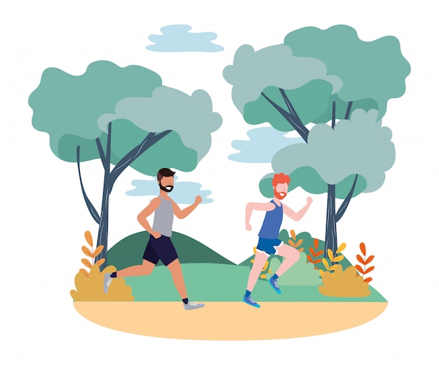 Fitness sport train cartoon