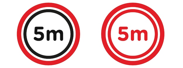 Five Meter Distance Safety Sign Maintain Safe Work Zones