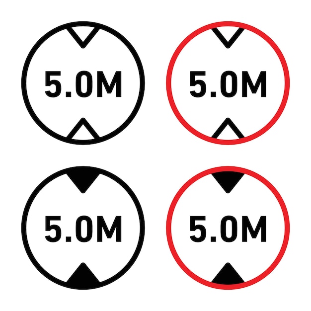 Five Meter Distance Sign Ensure Safety with Proper Distance Warnings
