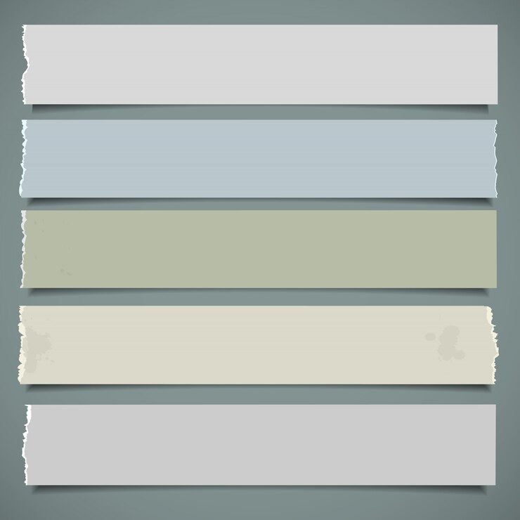 Vektör five realistic paper banners