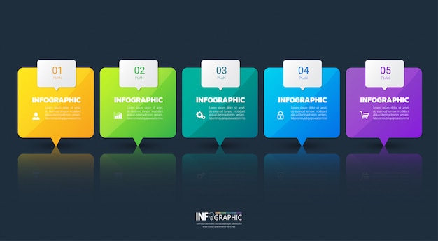 Five steps Infographics template