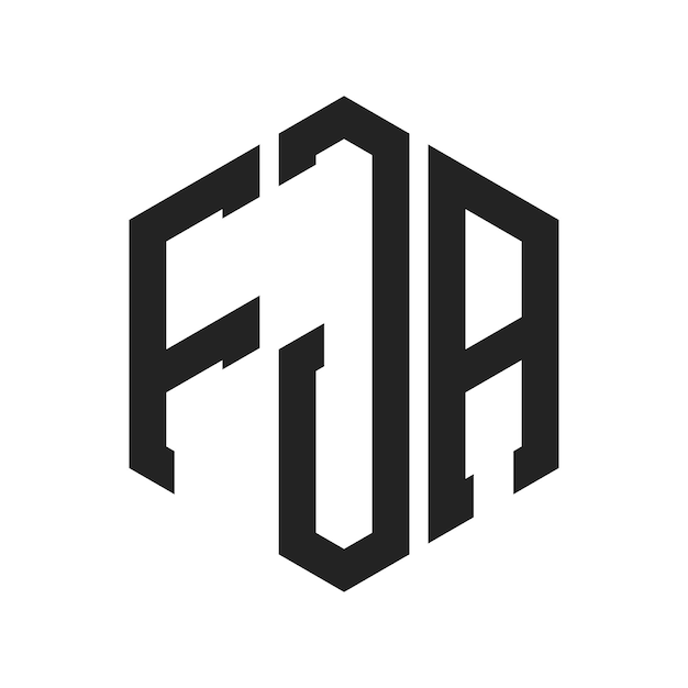 FJA Logo Design Initial Letter FJA Monogram Logo using Hexagon shape