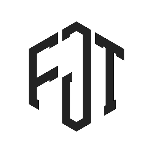 FJT Logo Design Initial Letter FJT Monogram Logo using Hexagon shape