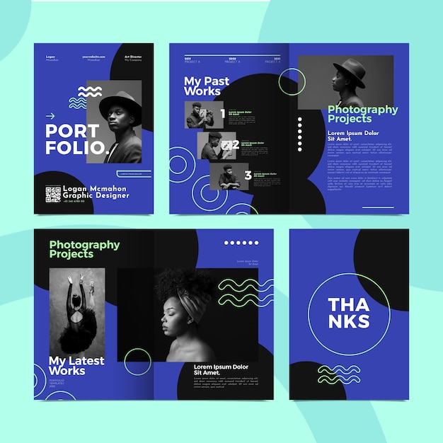 Flad design portefølje skabelondesign