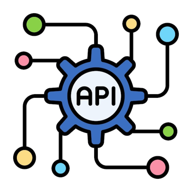 Flad illustration af API
