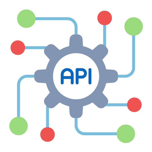 Flad illustration af API