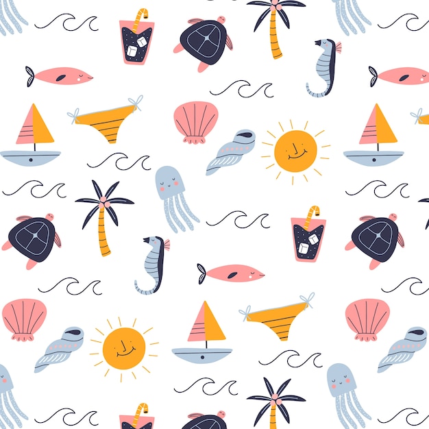 Fladt sommermønsterdesign