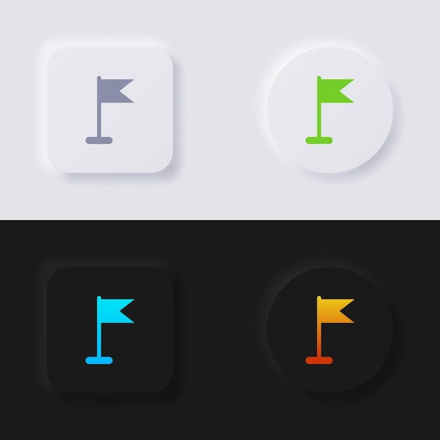 Flag icon set Multicolor neumorphism button soft UI Design for Web design Application UI and more Icon set Button Vector