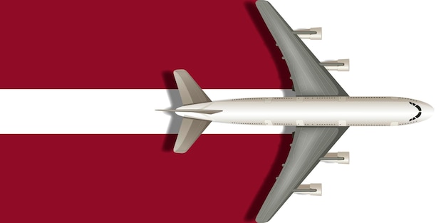 flag of latvia with an airplane flying over it vector image