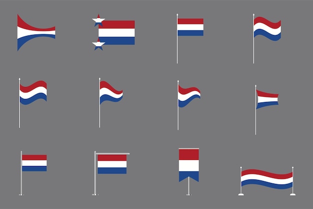 Flag of Netherlands Set Original and simple Netherlands flag Bundle