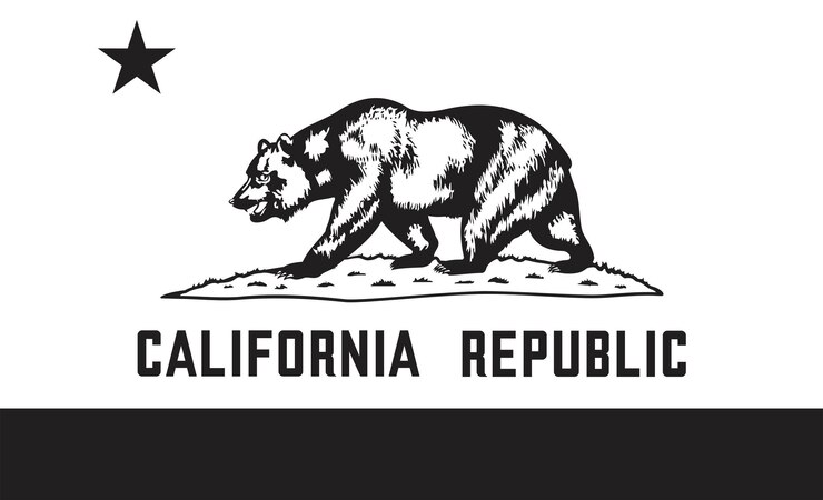 Flag of the Republic of California in black and white