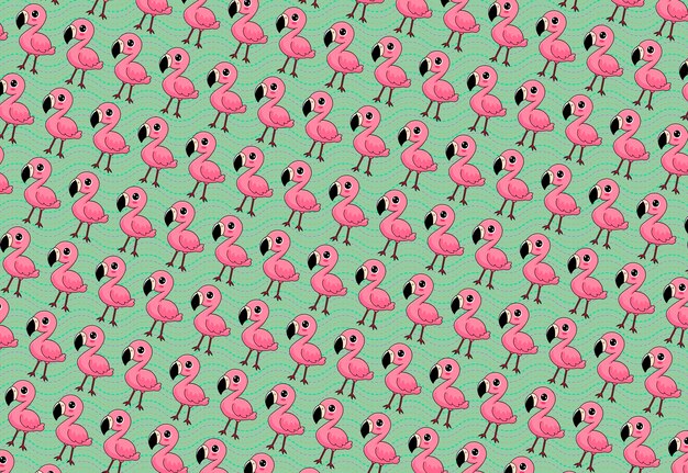 flamingo illustration vector background pattern fabric texture green and rose tones