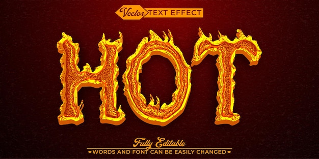 Flare Fire Hot Vector Editable Text Effect Template