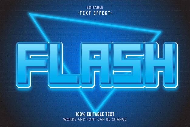 Flash editable text effect 3d modern style