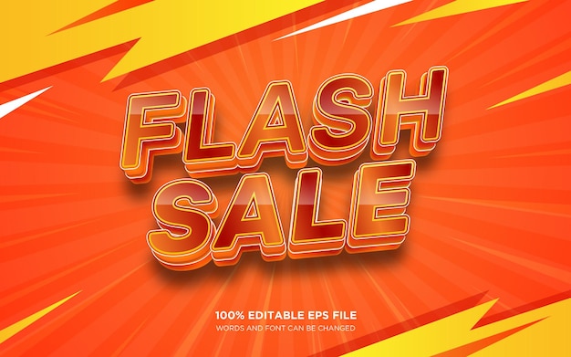 Flash Sale 3d editable text style effect