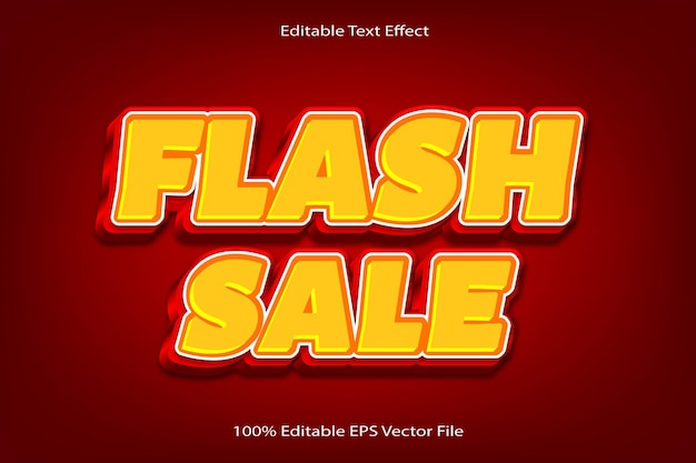 Flash Sale Editable Text Effect Emboss Cartoon Gradient Style