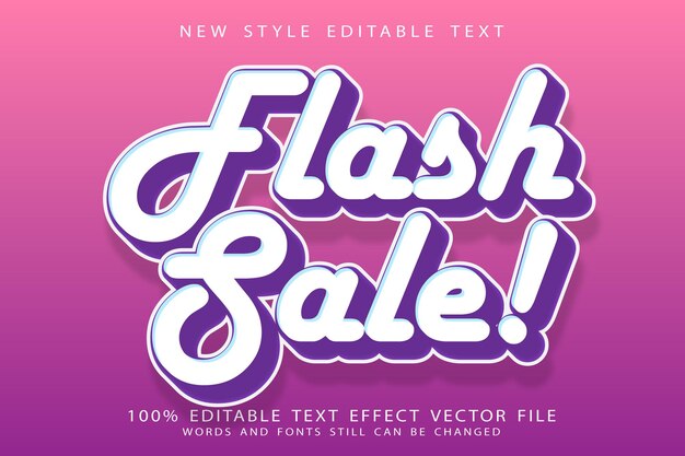 flash sale editable text effect emboss modern style