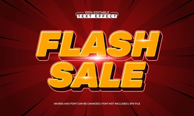 flash sale editable text effects with a discount and promotion theme
