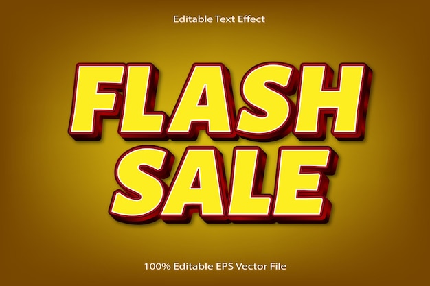 Flash Sale redigerbar teksteffekt, 3D-præg, cartoon gradient stil