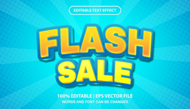 Flash sale text, Bold font in pop art style, editable text effect template