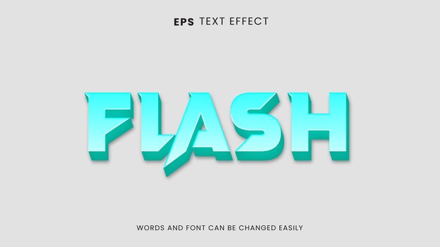 flash text effect editable style vector