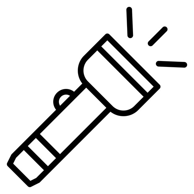 Flashlight vector icon illustration of Firefighter iconset
