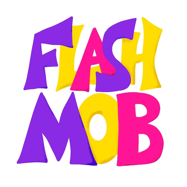 flashmob stylized text emblem vector simple design