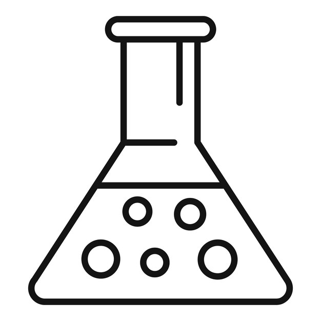 Flask pot icon outline vector Genetic material element
