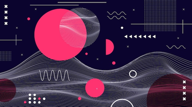 Flat abstract wire frame background template premium vector