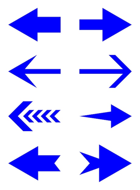 Flat blue arrow