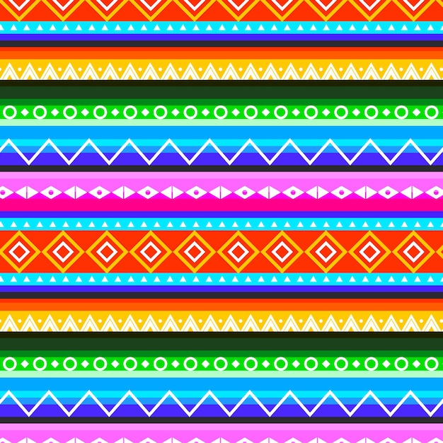 Flat colorful peruvian pattern
