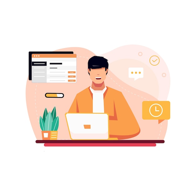 Flat design accept tasks concept illustration