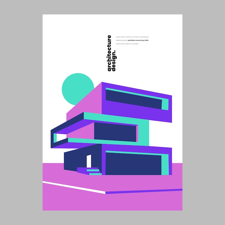 Vektor flat design architecture poster design