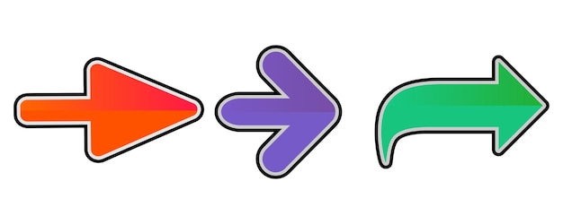 Flat design arrow direction collection