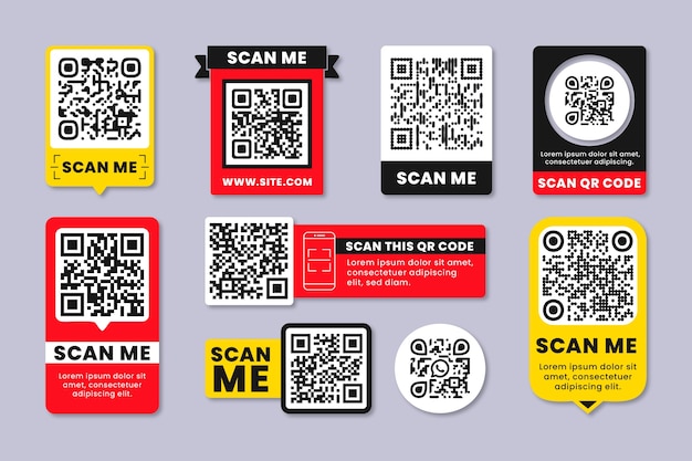 Flat design barcode collection set