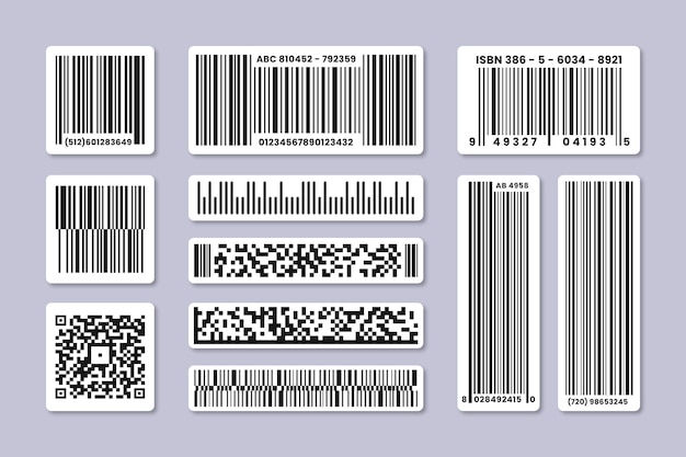 Flat design barcode collection set
