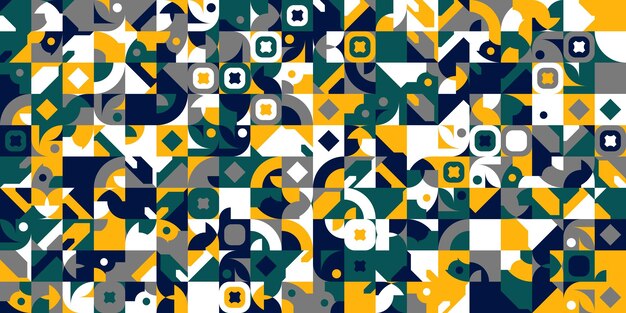 flat design color blocking pattern design
