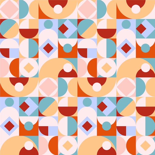 Flat design color blocking pattern