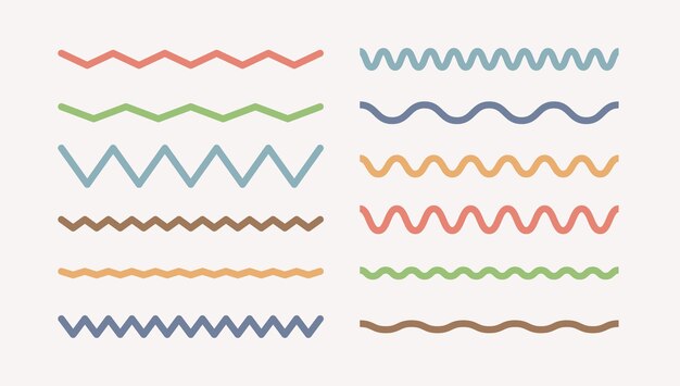 flat design colorful lines collection set