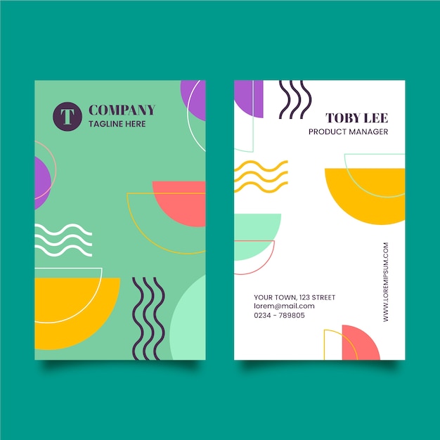 flat design geometric business card