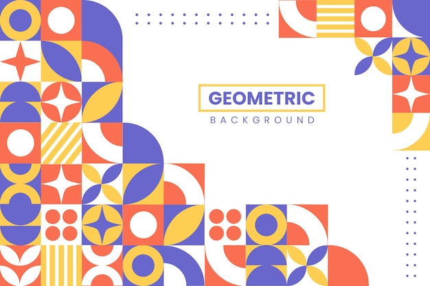 Flat design geometric shape mosaic background