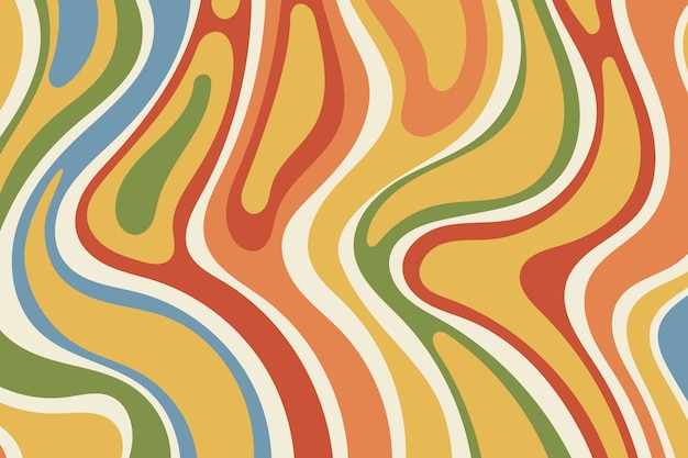 flat design groovy 70's background