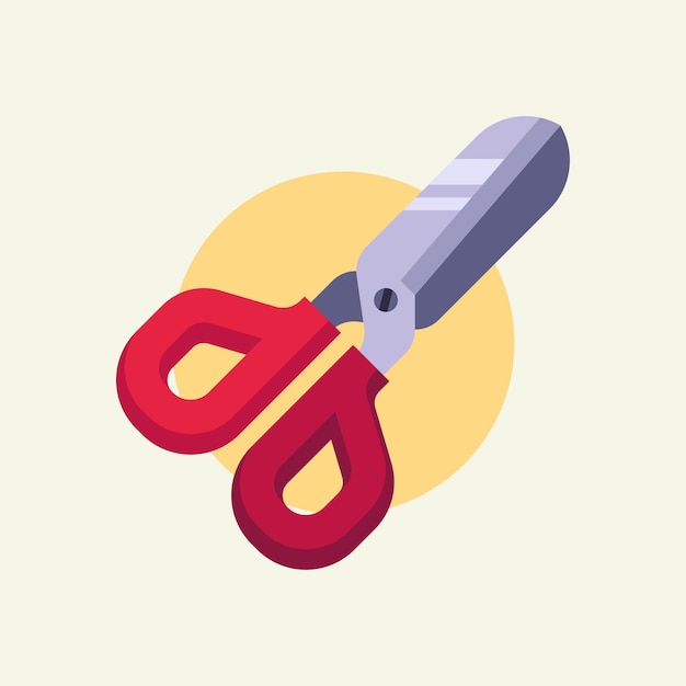 Flat design tool scissors vector