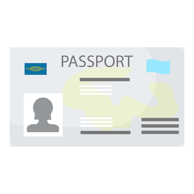 Flat design vector illustration of a generic passport with no identifiable marks
