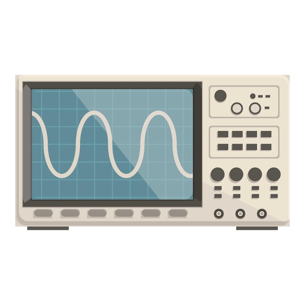 flat design vector of a modern digital oscilloscope for electronic measurements