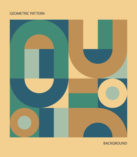 Flat geometric background Bauhaus pattern